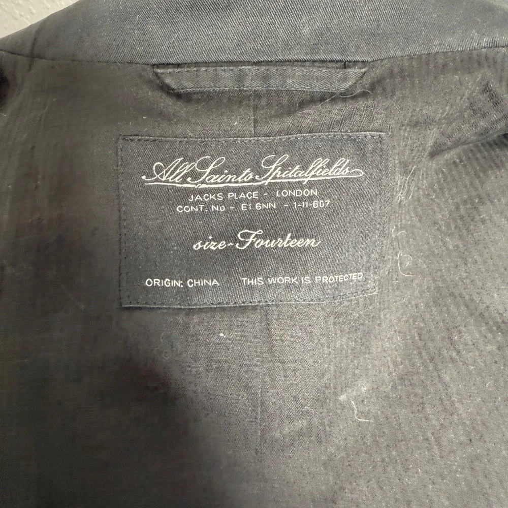 All Saints Black short  trench style short coat Jacket -cp - Picture 12 of 16